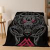 Viking WarriorSymbol Valknut Nordic Valhalla Flannel Blanket Soft Warm Throw Blanket for Bedroom Living Room Bed Travel Camping