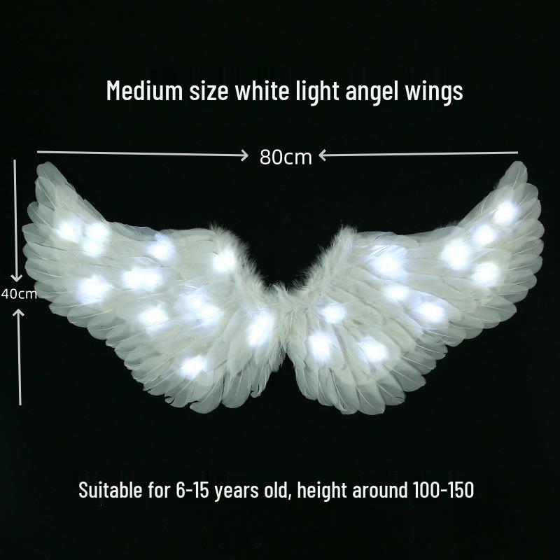 Children's Glowing Angel Feather Wings Costume Prop for Girls & Adults - Fairy, Elf, Cosplay & Photoshoots
