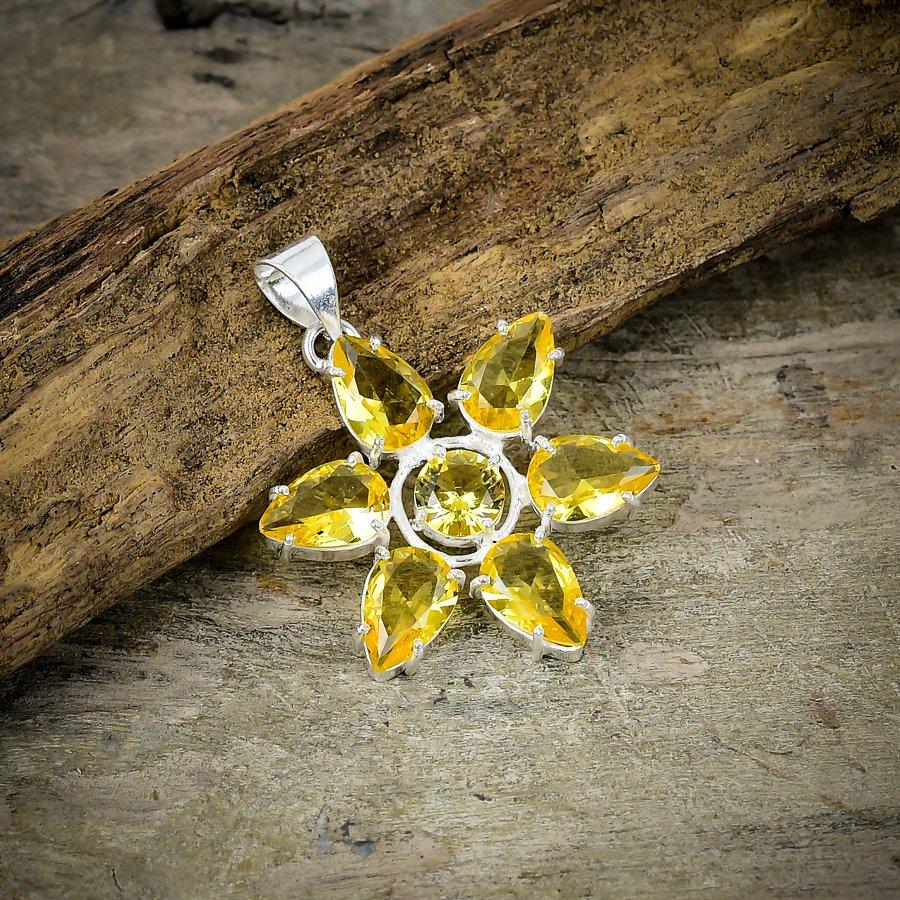 

Citrine Gemstone Handmade 925 Sterling Silver Jewelry Pendant 1.77 M-89