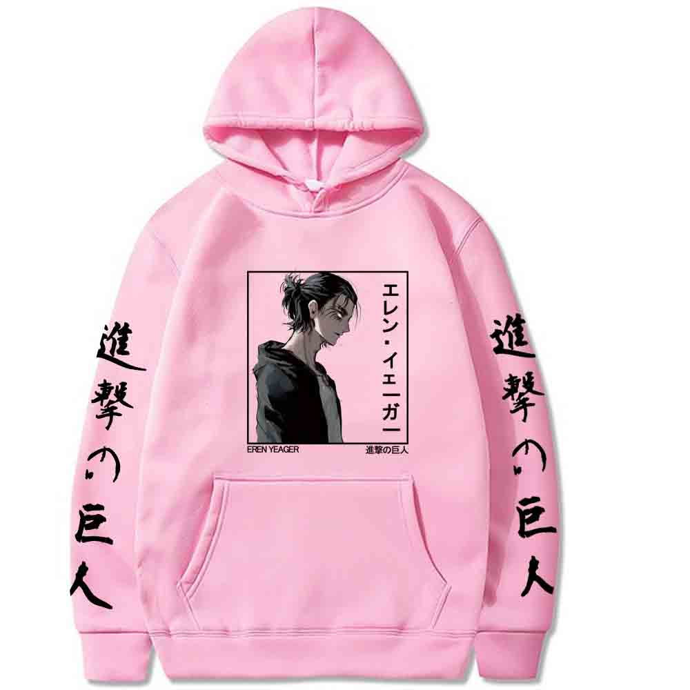 Hifoda Felpe con Cappuccio Anime Attack on Titan Stampa di Piuma Felpa alla Moda Casuale per Uomo e Donna Manica Lunga