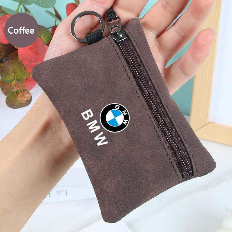 Portable Suede Car Key Bag Zipper Wallet Card Coin Pouch for BMW M3 M4 M5 E39 E46 E60 E90 X1 X3 X5 X6 X7 F10 F20 F30 Accessories FLVCM1