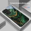 Zielony Marmur Dla Samsunga Galaxy S10 20 Plus 21 FE 22 23 24 FE 25 Ultra Czarny Szkło Hartowane Etui na Telefon Twarda Skorupa