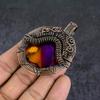 Bi-Color Tourmaline Gemstone Copper Wire Wrap Jewelry Pendant 2.76" V1I62