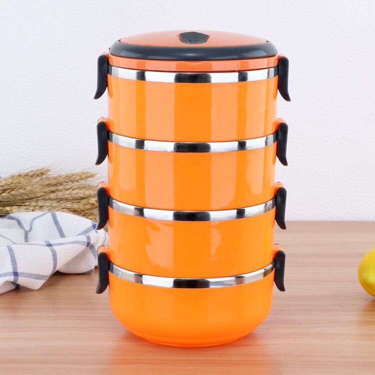 Stainless Steel Multi-layer Insulated Bento Box for Students and Office Use