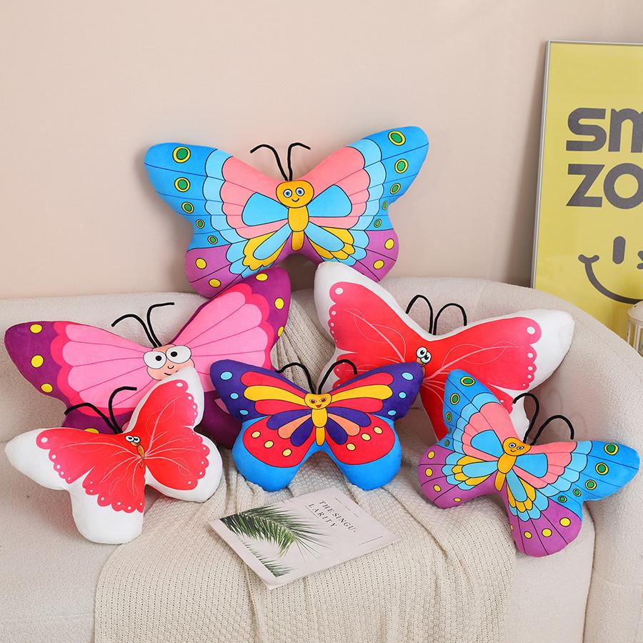 Soft Butterfly Pillow Plush Toy Doll Color Butterfly Doll Girl Accompanying Soothing Ragdoll Doll