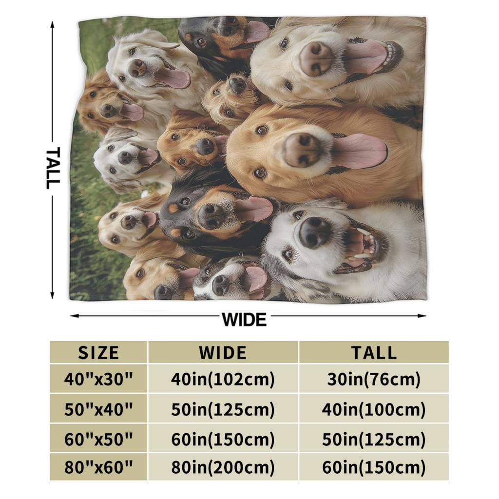 Funny Dog Selfie Flannel Blanket Winter Super Soft Throw Blanket for Girls Boys Outdoor Comfortable Bedspread Sofa Bed Cover