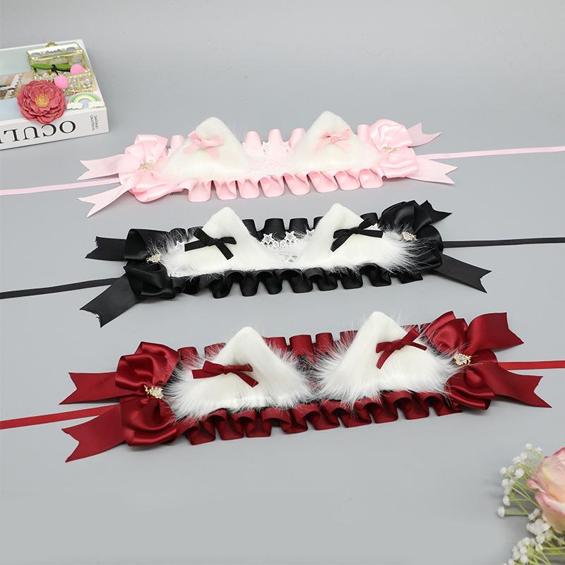 Cute Girl Hair Accessories Lolita Multi-Use Pair Bow Headgear Comic-Con Dress Up Cat Ear Hairpin Cat Ear Headband