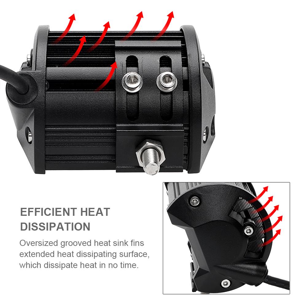 For Tractor Boat Offroad Car Light Work Light Super Bright 2Pcs/set Car-styling 4" LED Light Bar DC12V 24V