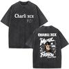 2026 Hot Sale Charli XCX Music Fashion Film Tour 2026 Vintage Washed T Shirt Men Women Summer Pop Music Fashion Oversized T-shirts Streetwear Top