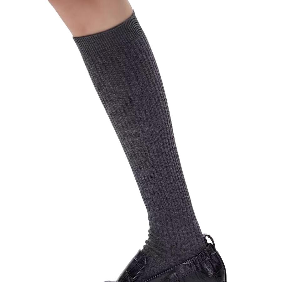 Women's Over-the-Knee Ballet Style Double Needle Calf Socks - Autumn/Winter Korean Style Mary Jane Pure Desire.