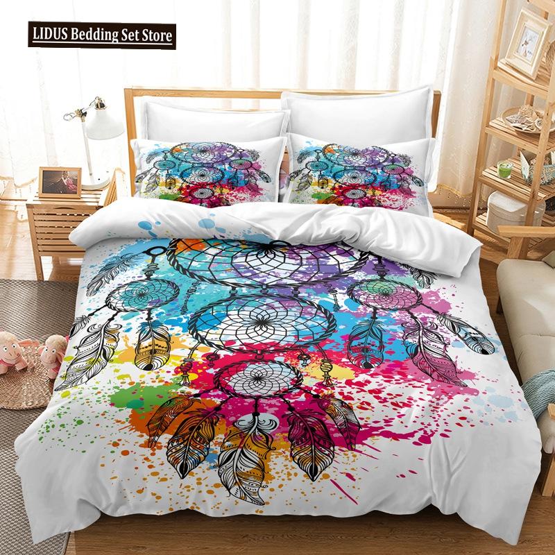 Traumfänger Bettbezug Set King Queen Größe Tribal Exotisch Floral Böhmischer Stil Polyester Bettwäsche Set Für Kinder Mädchen Junge Jugendliche