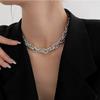 Necklace Female European and American Niche Retro High-end Metal Thick Chain Silver Jewelry Neck Chain Collarbone Chain