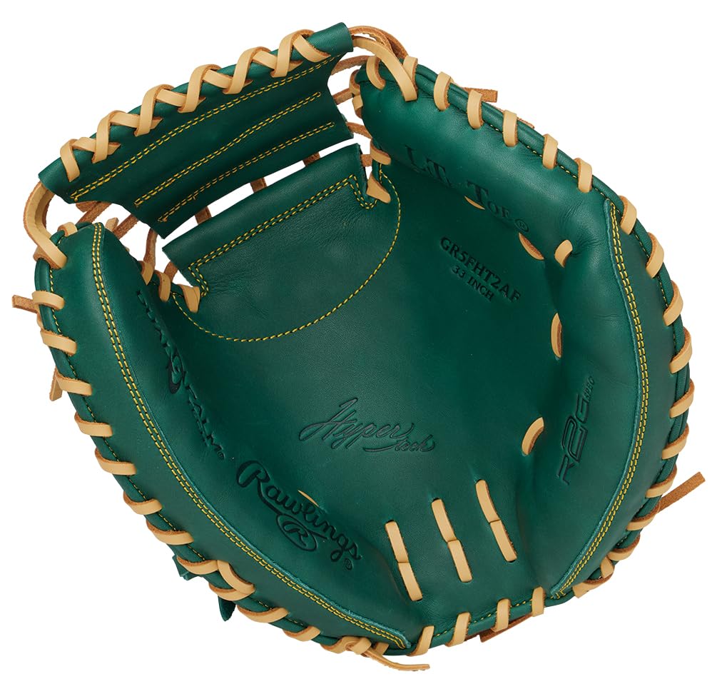 Rawlings HYPER TECH R2G GR5FHT2AF Béisbol Oscuro 33 Guante para Lanzar, Suave, de Receptor, Verde, pulgadas, Para la Mano Derecha