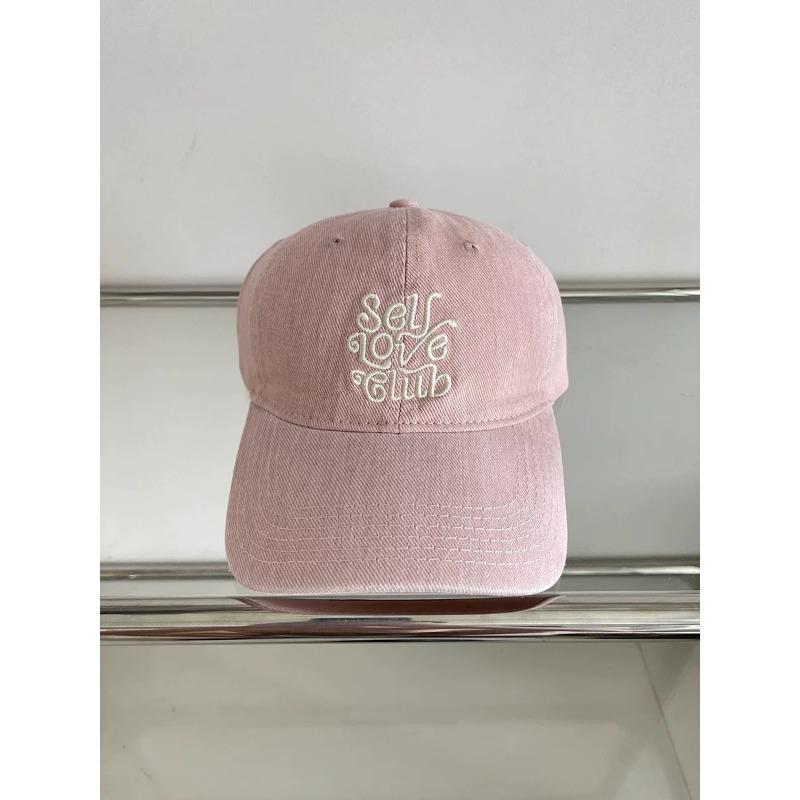 25 early autumn new dopamine letter embroidered denim baseball cap washed old cap