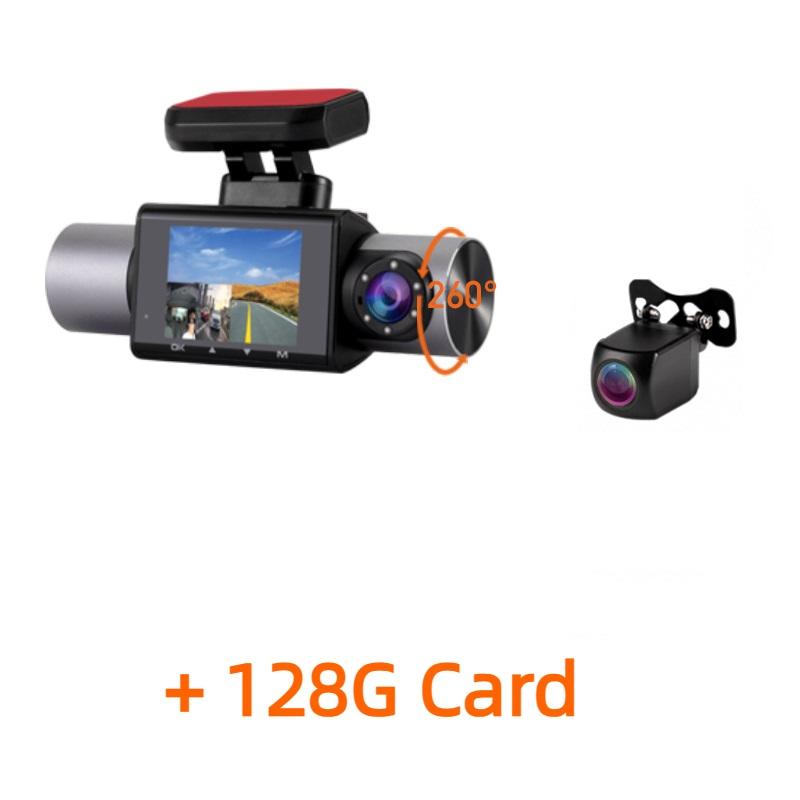 2-inch Night Vision Driving Recorder Reversing 2-lens Dual-recording Magnetic Suction Bracket Built-in Gps Rear View Camera