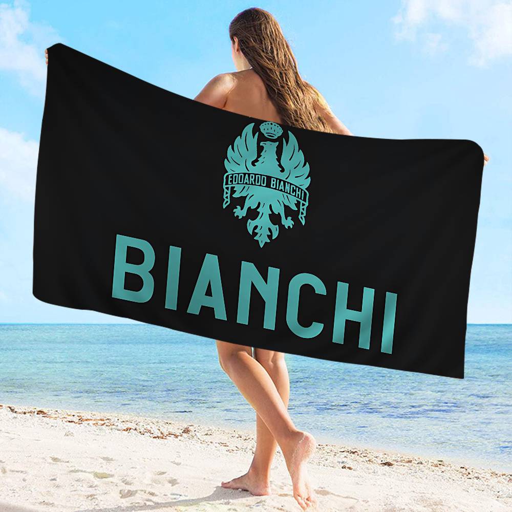 B-Bianchi Bike Logo Beach Towel Colorful Bath Towels For Girl Microfiber Quick Dry Custom Sand Free Beach Yoga Spa Gym Pool