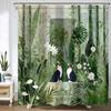 Funny Cat Shower Curtain Plant Leaves Animal Shower Curtains For Bathroom Classy Shower Curtain Set With 12 Hooks 72×72 Inches
