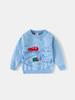 Korean Boys' Car Jacquard Double-Layer Warm Sweater Knit Top