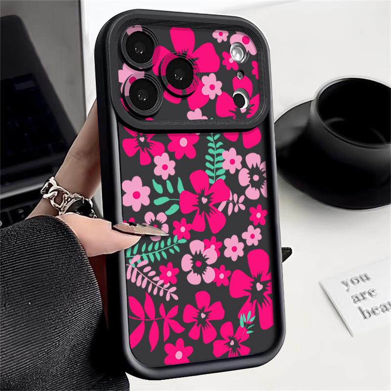 Transparent Soft TPU Back Cover For iPhone 17 Pro Max Air 16 15 Pro Max 14 13 12 Pro Max 11 Cartoon Flowers Printed Phone Cover