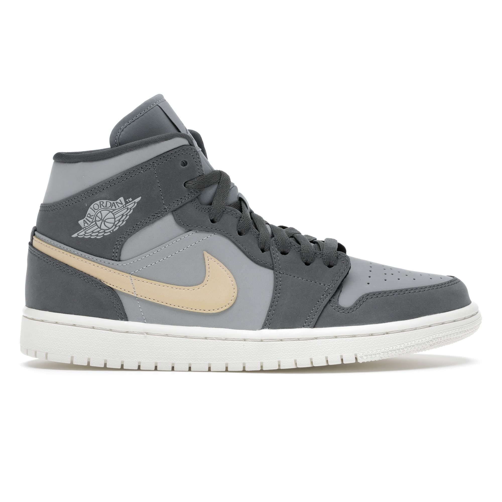 

Женские кроссовки Air Jordan 1 Mid Iron Grey Onyx White-Onyx BQ6472-020