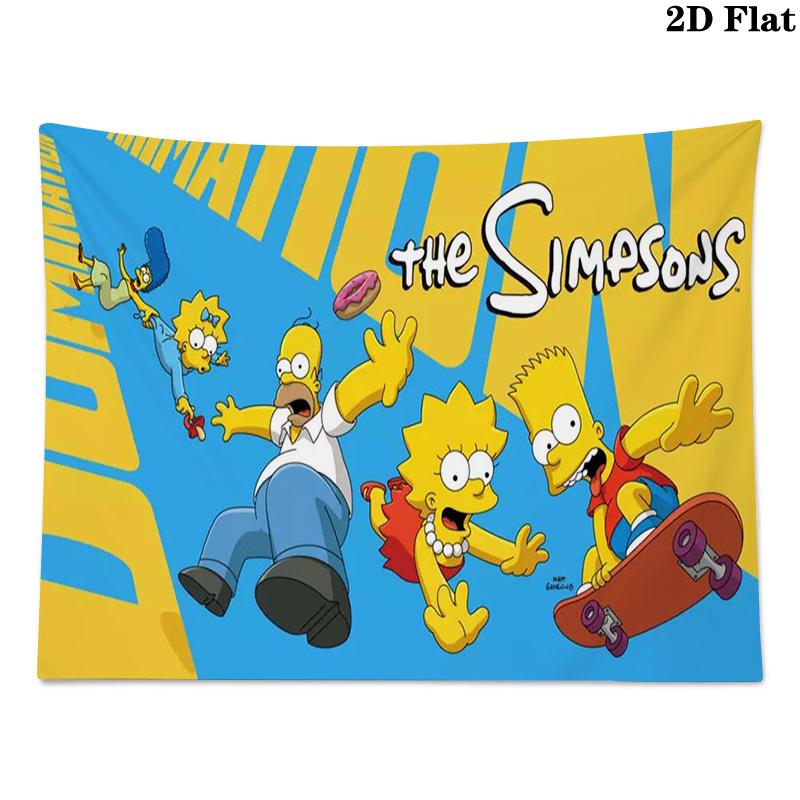 The Simpsons Wall Tapestry Aesthetic Wall Hanging Printed Fabric Blanket Decorative Tapestries for Bedroom Living Room Home Decor