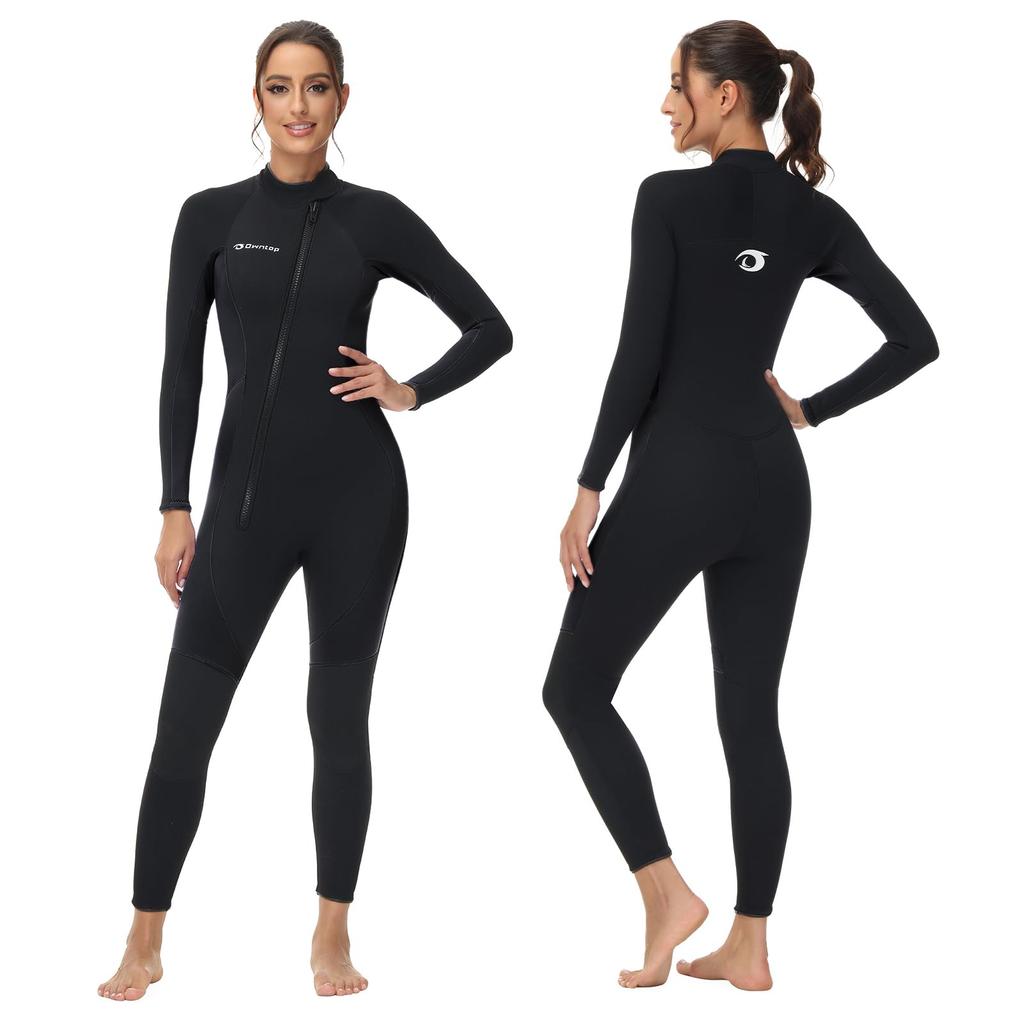 Owntop Wetsuit Neoprene Full Suit Stretch UV Protection Diving Suit Front Zipper Warm One Piece Dive Skin Perfect for Surfing Schedule Black XS