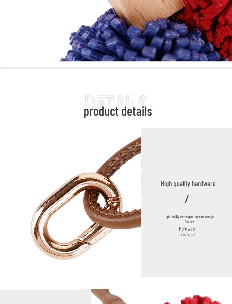 Zhang Yuanying Bayberry Ball Charm - Handmade Woven Bag and Shoe Ornament Keychain