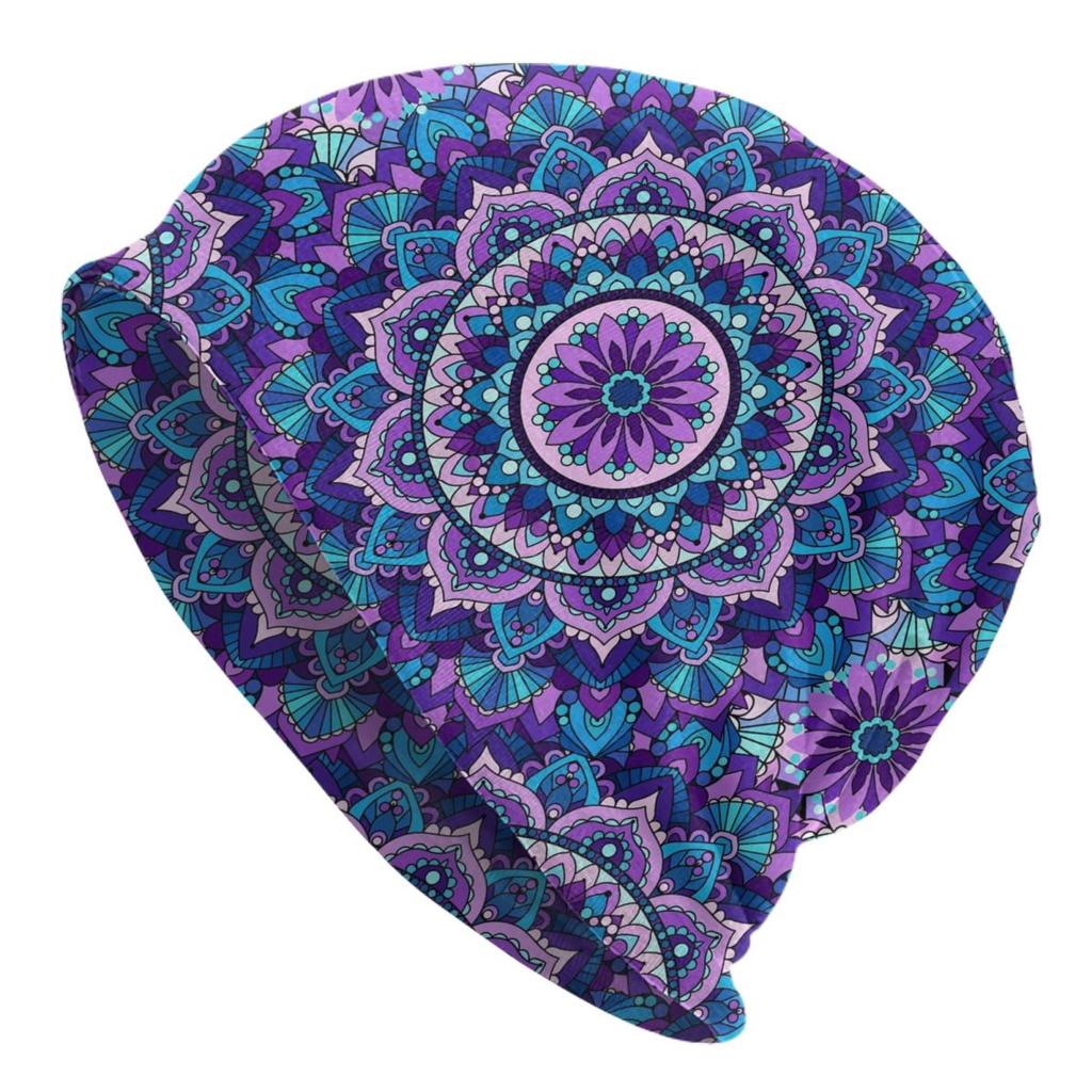 Custom Bohemia Ethnic Unisexdala Flower Pattern Skullies Beanies Caps Winter Warm Women Unisex Knitting Hats Unisex Adult Bonnet Hats