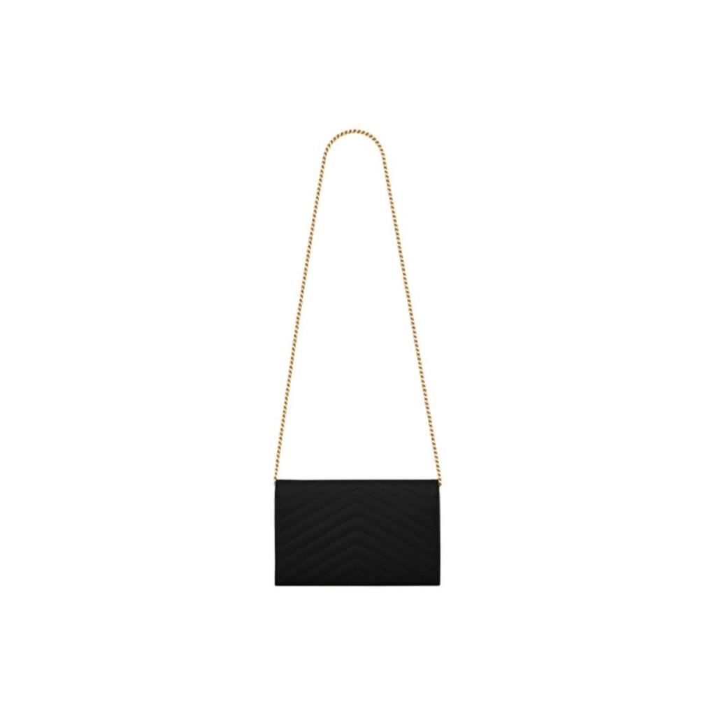 Saint Laurent Medium Matelassé Leather Wallet On Chain Nero Women Shoulder_bags Black 377828-BOW01-1000