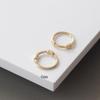 Korean S925 Sterling Silver Simple Hoop Ear Studs - Smooth K Gold-Plated Cartilage Rings