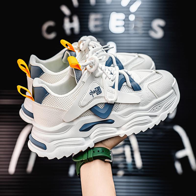 New Fashion Men 's Four Seasons Comfortable Thick Sole Shoes Students BoysTrending Soft Sole Breathable Casual Running Sneakers