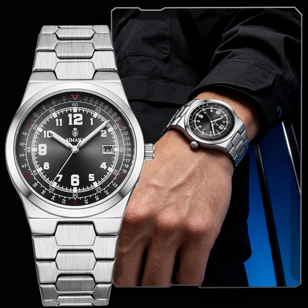 Business Dress Watches for Men Stainless Steel Quartz Wrist Watch Luminous Waterproof Analog Watch with Day