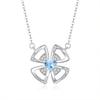 925 Sterling Silber Windmühlen Kleeblatt Halskette, Natürlicher Amethyst Kristall Anhänger, Süßer Trendiger Schmuck Geschenk für Damen Mädchen