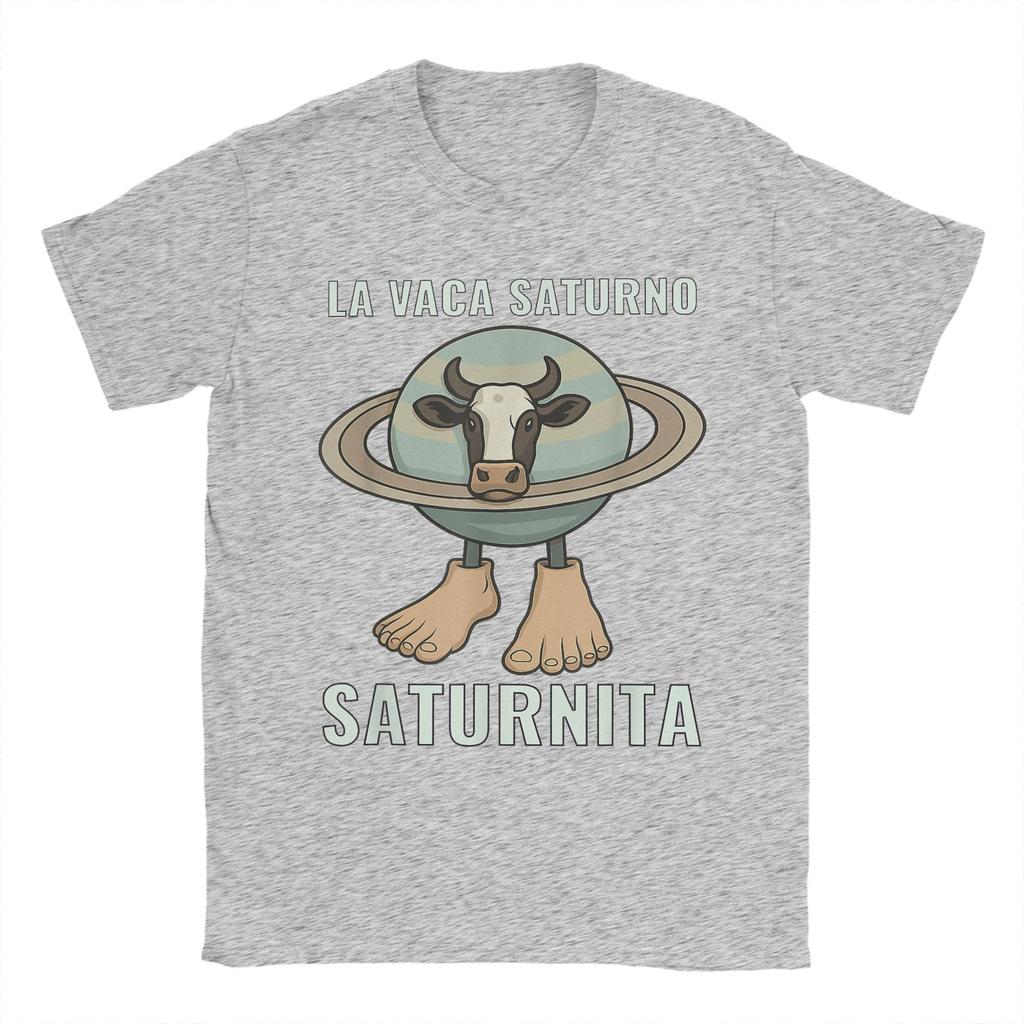 Oversized T-Shirt Summer Saturnita Cow Planet Meme Hipster T-Shirts  Cotton Tshirt for Men's Y2K Loose Short Sleeve Clothing