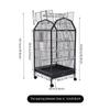 Large Parakeet Bird Cage with Stand, Spacious Metal Flight Cage for Parrots & Finches, Sturdy Iron Bird House w/ Detachable Tray