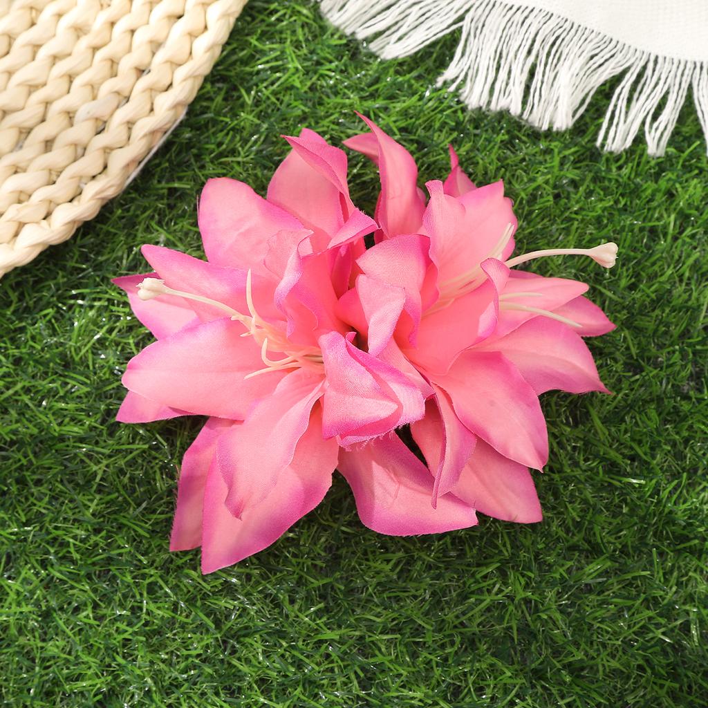 AWAYTR Solid Color Artificial Lily Duckbill Hairpin Floral Hair Clips Valentine Headwear Girl Hair Accessories Festival Gift