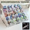 Badge Display Stand Acrylic, Tiered Transparent Collector Shelf for Pins & Anime Merchandise, Desktop Organizer Box