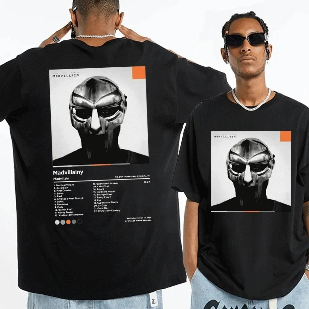 

Singer Mf Doom Madlib Madvillain двусторонняя футболка с рисунком, топы, мужская свободная футболка в стиле хип-хоп, мужские и женские флисовые хлопковые футболки 4XL