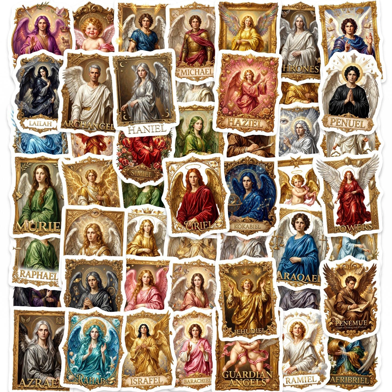 

European Classical Renaissance Angel Icon Stickers 50 Unrepeated Luggage Computer Decoration Waterproof Stickers