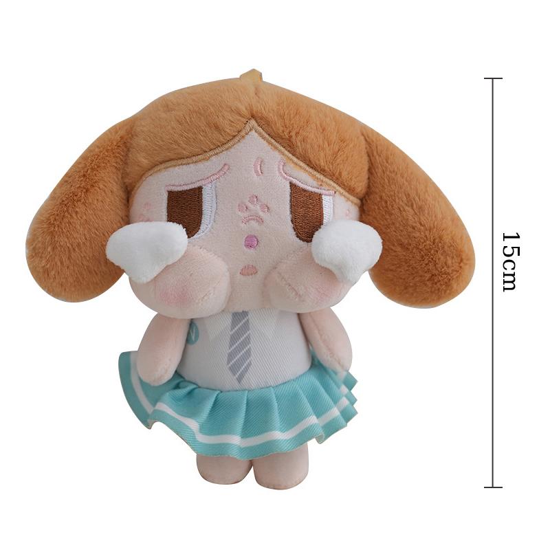 Cute Cartoon Crybaby Skirt Girl Plush Keychains Keyring Children Kawaii Stuffed Animal Doll Bag Pendant Decoration Accessories