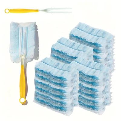 Electrostatic Dust Duster 360° Rotatable Cleaning Set 10/20/30 Disposable Replacement Heads for Ceiling Fan Corner Cleaning