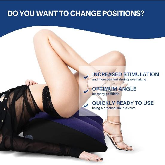 Aufblasbares Sexpositionskissen - Rampen-Sexkissen - Ideal zur Verbesserung der Intimität - Kissen - Lordosenstützkissen - Beinkissen - Dreieckiges Bettkissen - Sexspielzeug