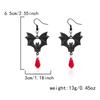 Punk Gothic Vampire Bat Earrings For Women Man Witch Fashion Jewelry Accessories Red Crystal Vintage Bat Pendant Ear Hooks