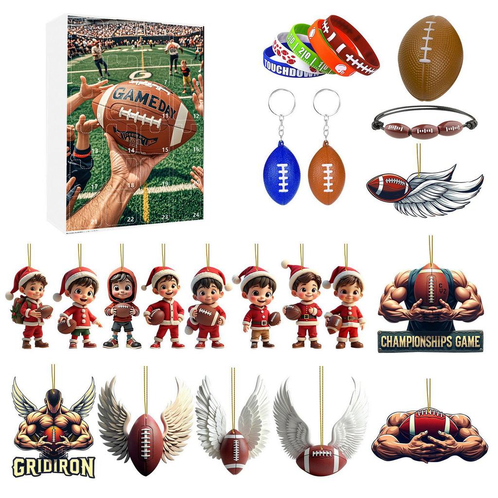 24 Days Advent Calendar American Football Themed Countdown Gifts Box For Fans And Collectors