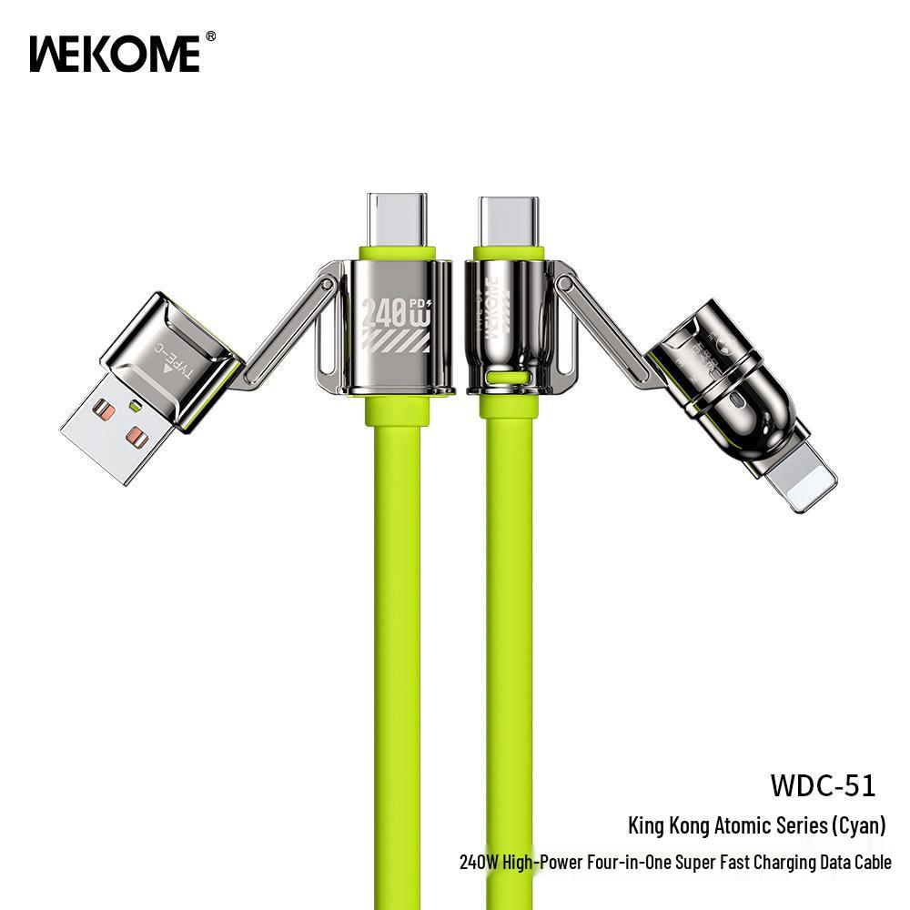 240W 4-in-1 Fast Charging Dual Type-C Data Cable Compatible with Apple & Huawei (5-17) 1m Fast Charging Cable