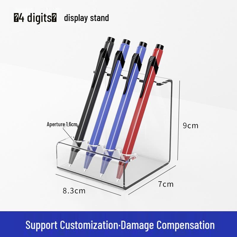 Clear Acrylic Pen and Cosmetic Display Stand for Fountain Pens, Lipsticks, and Eyebrow Pencils