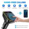 Car Bluetooth5.0 G38 FM Transmitter PD Type-C Dual USB 3.1A Fast Charger Colorful Ambient Light Handsfree MP3 Modulator Player