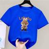 Cartoon Anime Labubu Printed T-shirt Women's Short-sleeved Loose Casual Top Couple Summer