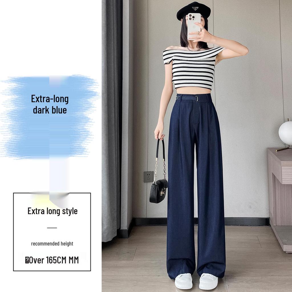 2025 Damen Sommer High-Waist Tencel Eisseide Weitbeinige Hosen