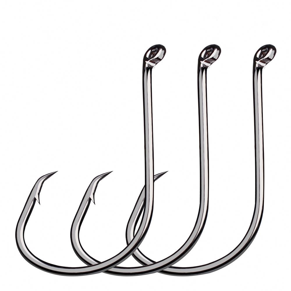 Free Samples High Carbon Steel Barbed Fishing Hook Saltwater Octopus Hook Bulk Long Shank Single Hooks 100pcs/pack